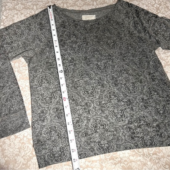 Current/Elliott~Letterman Heather Long Sleeve Antique Lace Print Small/size 1 - Picture 11 of 15